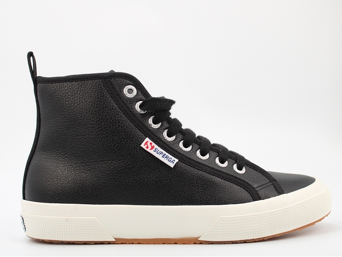 Superga botte et bottine 2750 mid cuir s8135rw noir