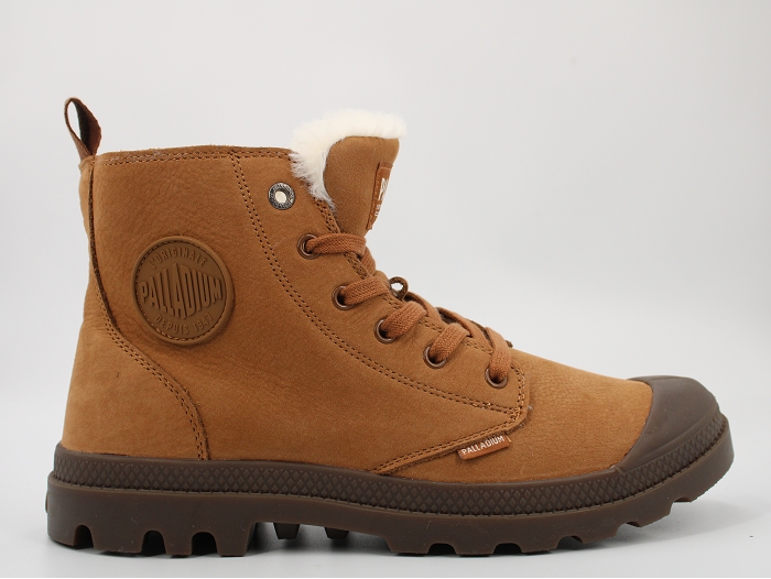 Palladium fourree pampa  hi zip wl marron