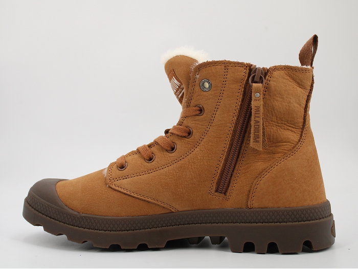 Palladium fourree pampa  hi zip wl marron2453401_3